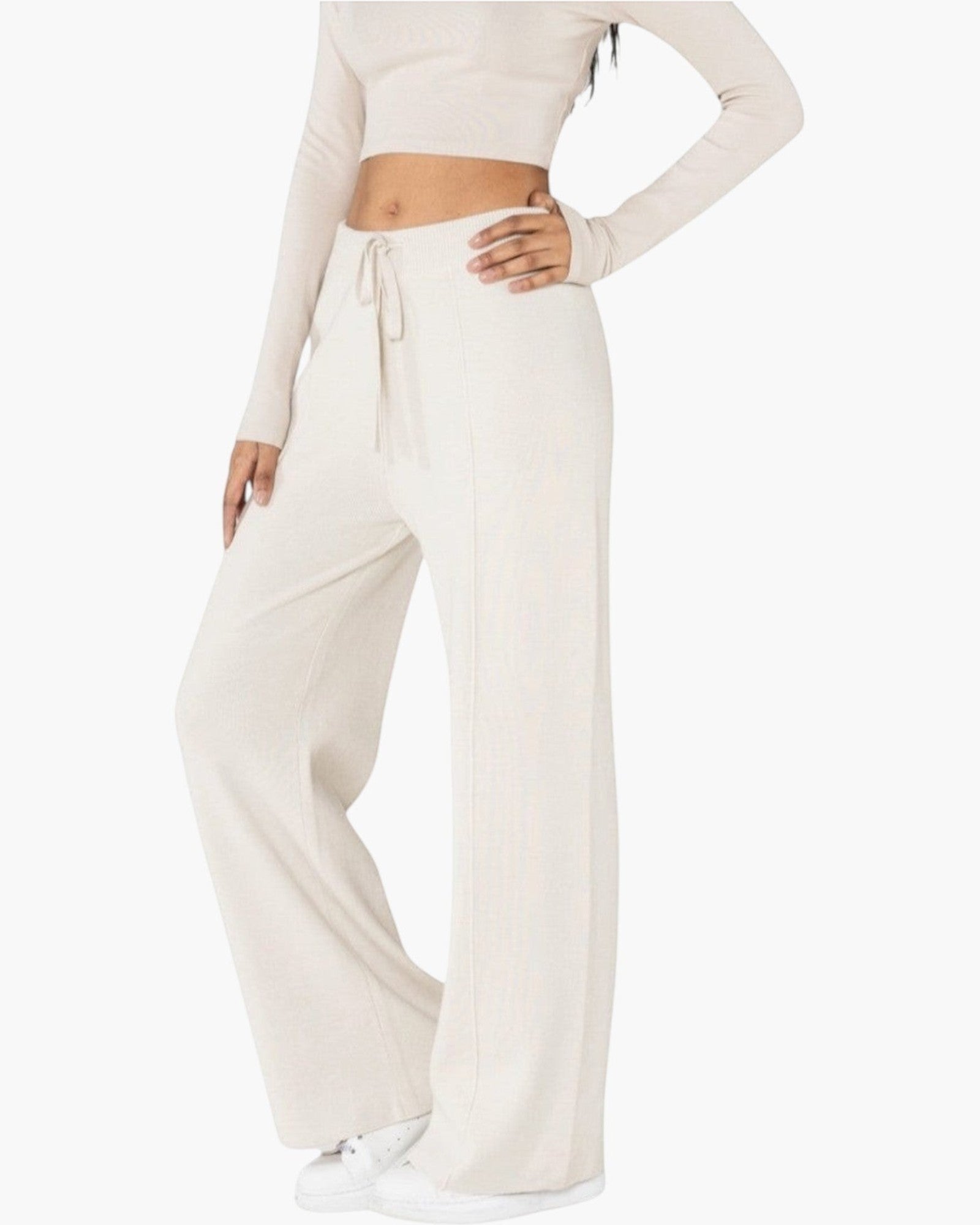 Pantalon en maille confort cocooning évasé NINA CARTER - Pantalon Femme - Nina Carter