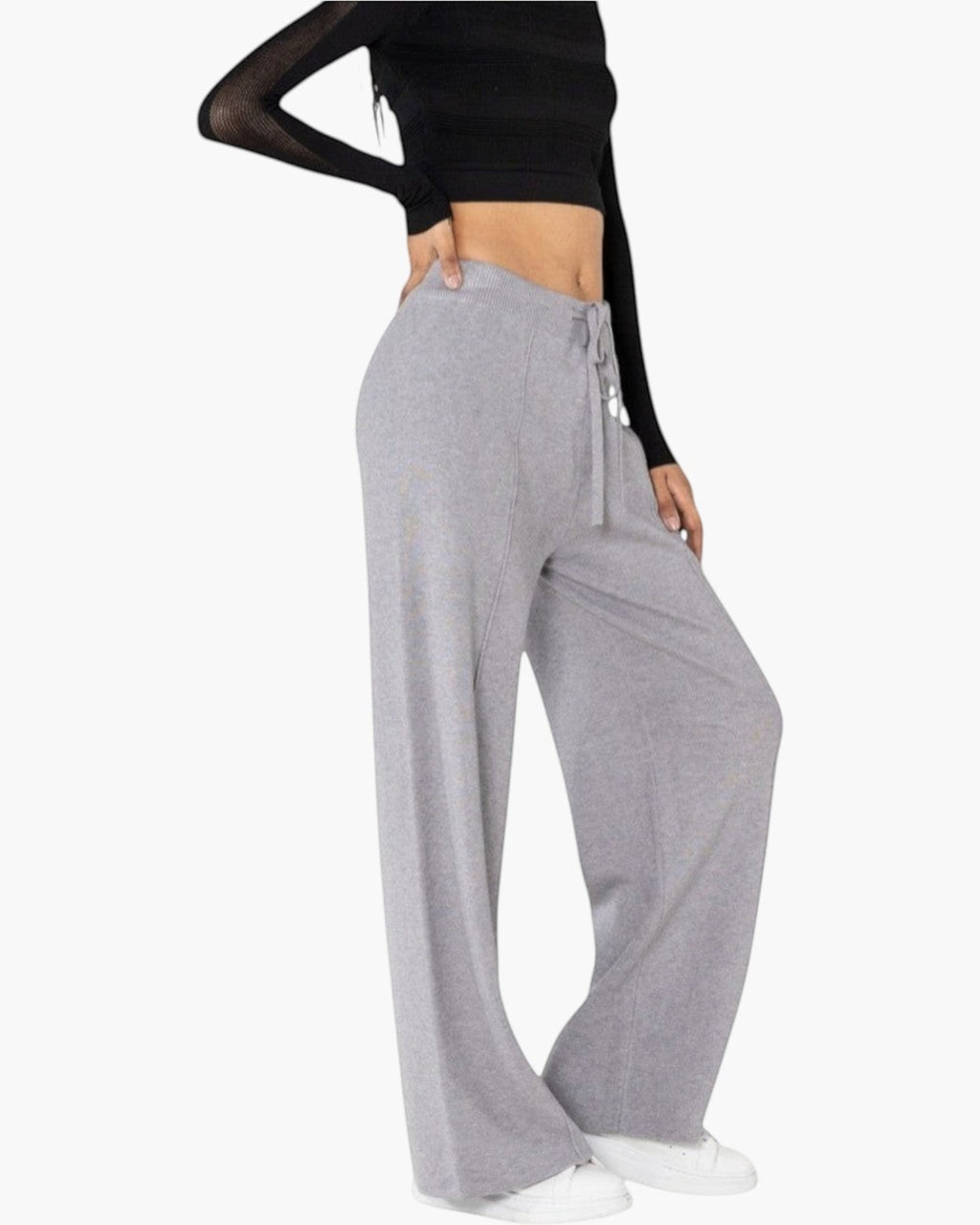 Pantalon en maille confort cocooning évasé NINA CARTER - Pantalon Femme - Nina Carter