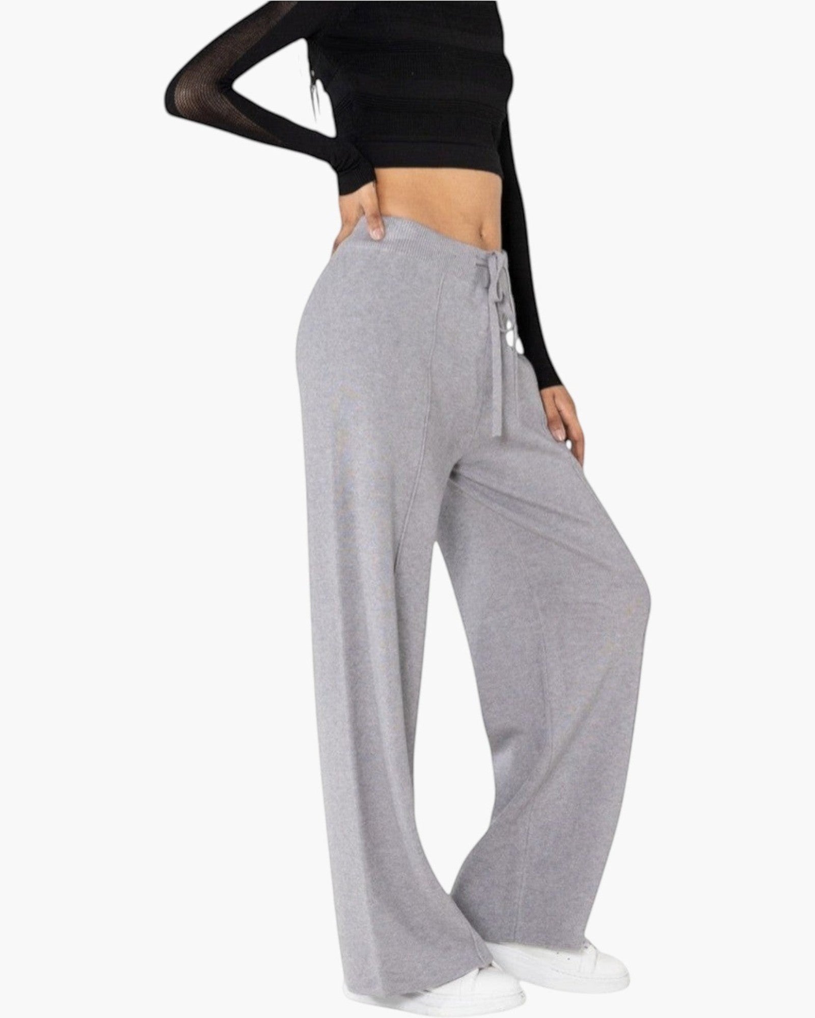 Pantalon en maille confort cocooning évasé NINA CARTER - Pantalon Femme - Nina Carter