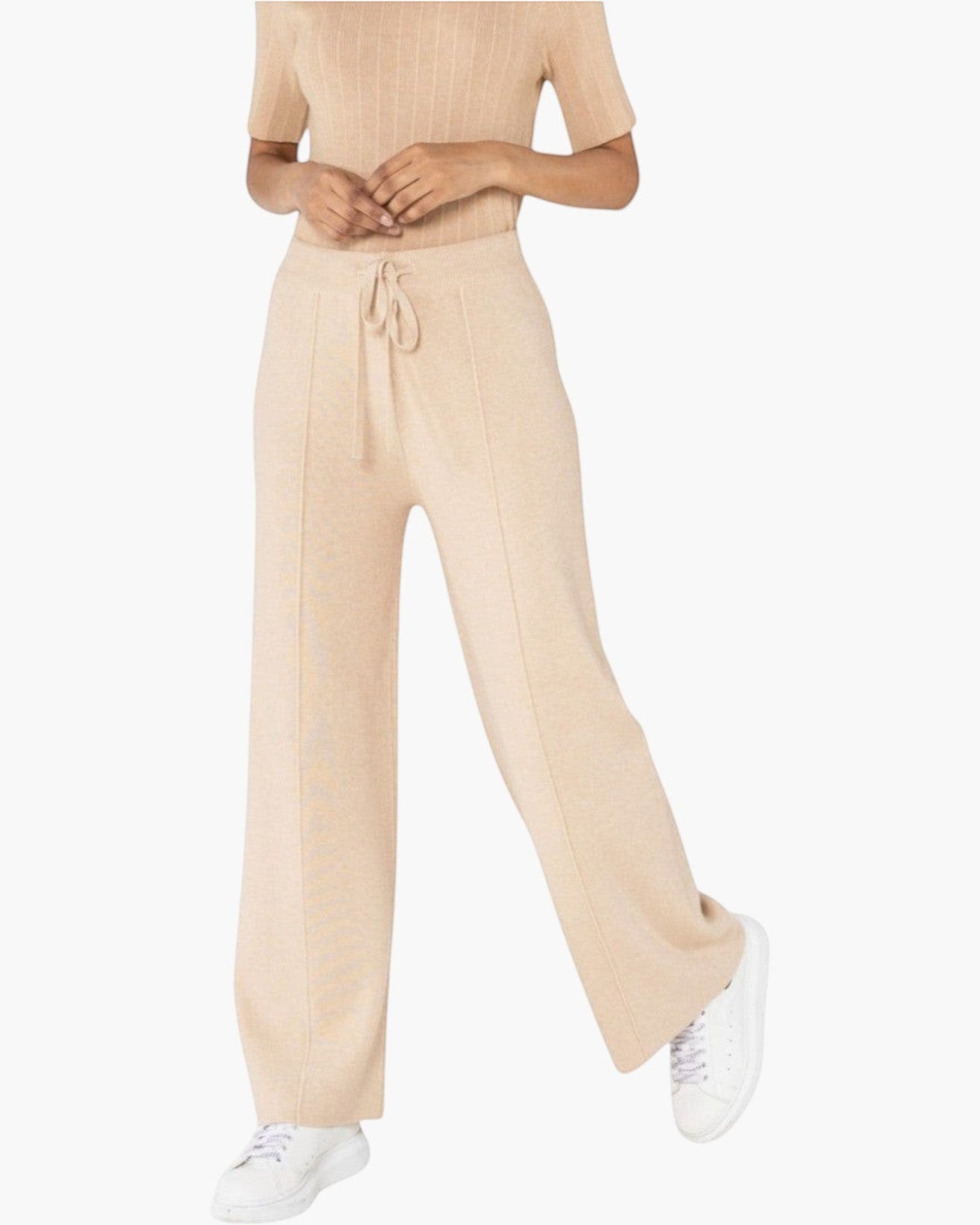 Pantalon en maille confort cocooning évasé NINA CARTER - Pantalon Femme - Nina Carter