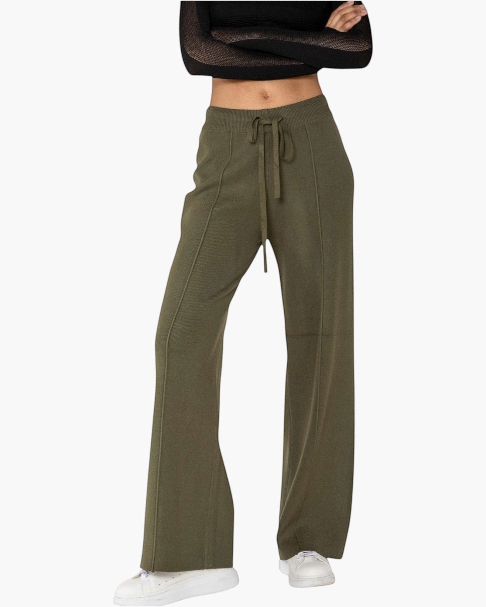 Pantalon en maille confort cocooning évasé NINA CARTER - Pantalon Femme - Nina Carter