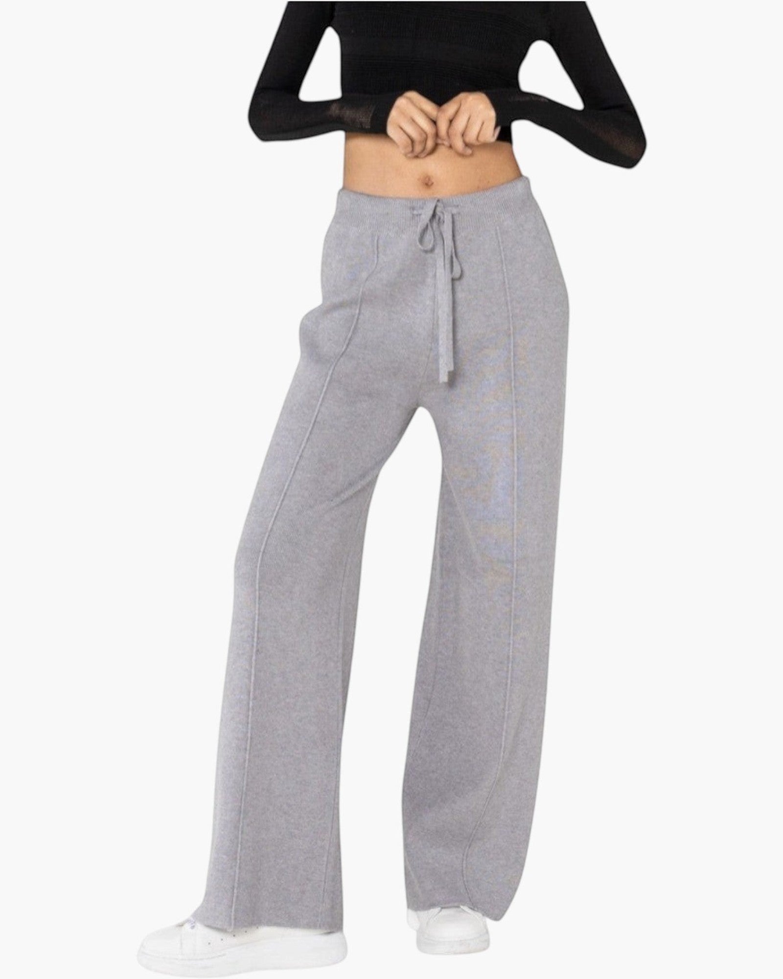 Pantalon en maille confort cocooning évasé NINA CARTER - Pantalon Femme - Nina Carter