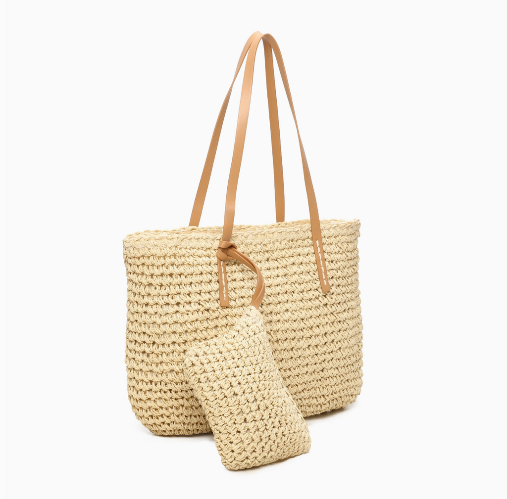 Cabas Zippé Paille avec Trousse INES DELAURE