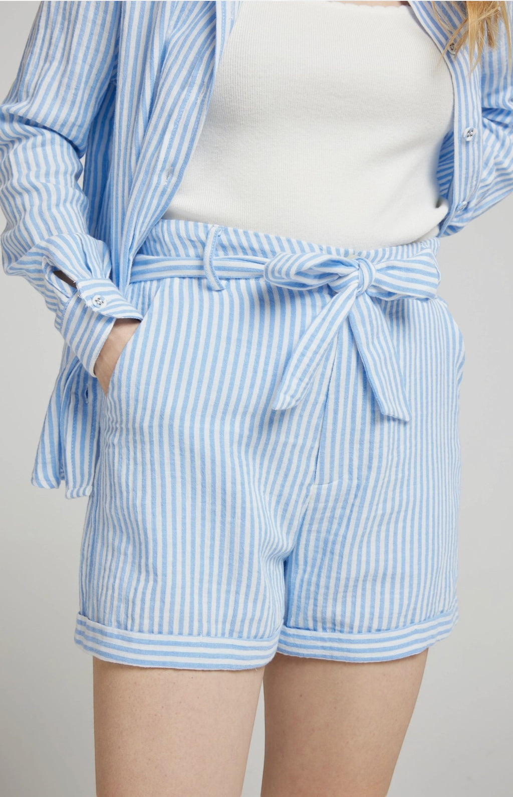 Short rayé gaz de coton DEBRA ANDY & LUCY