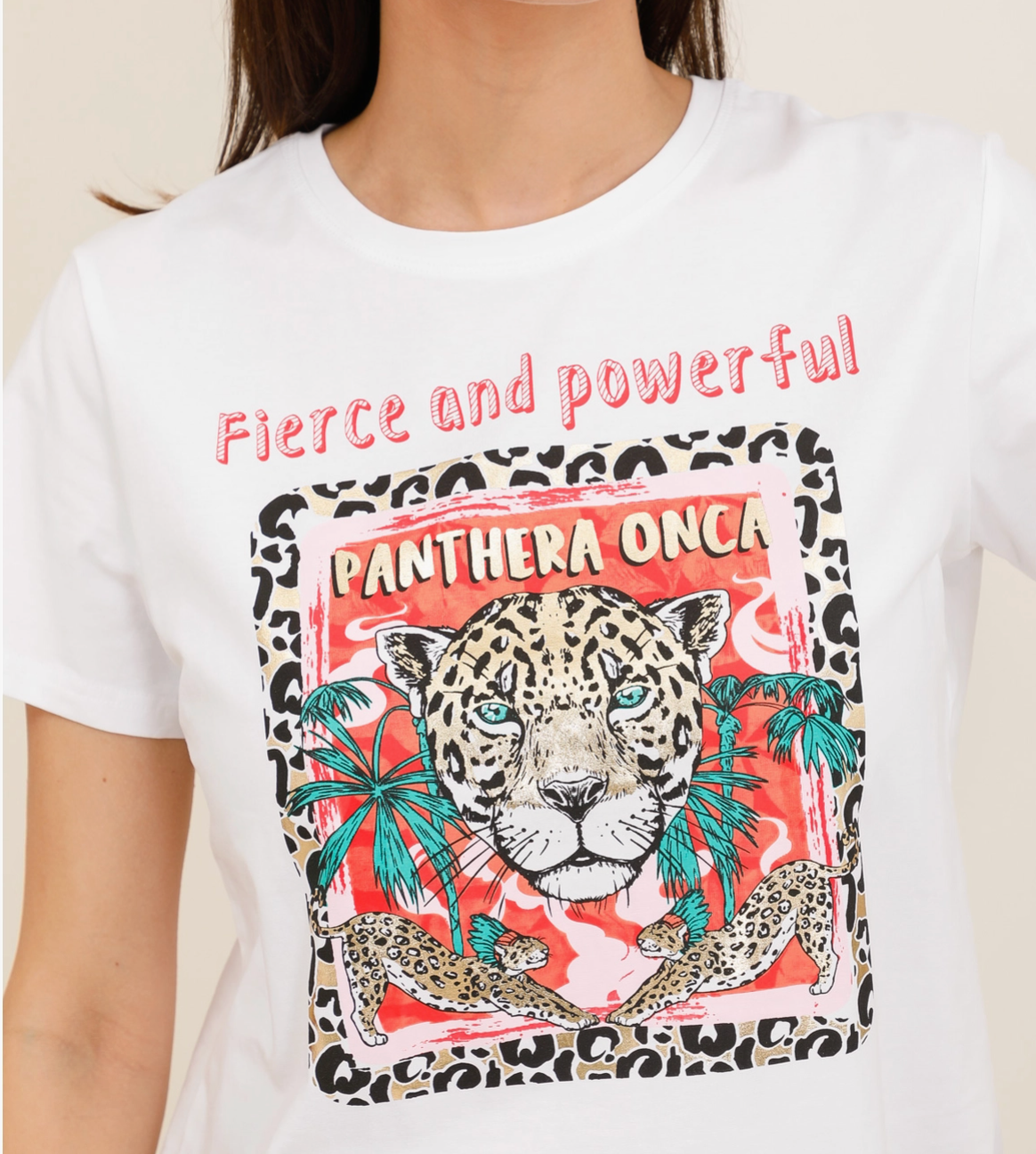 T-shirt Fierce and Powerful léopard ATTRAIT PARIS