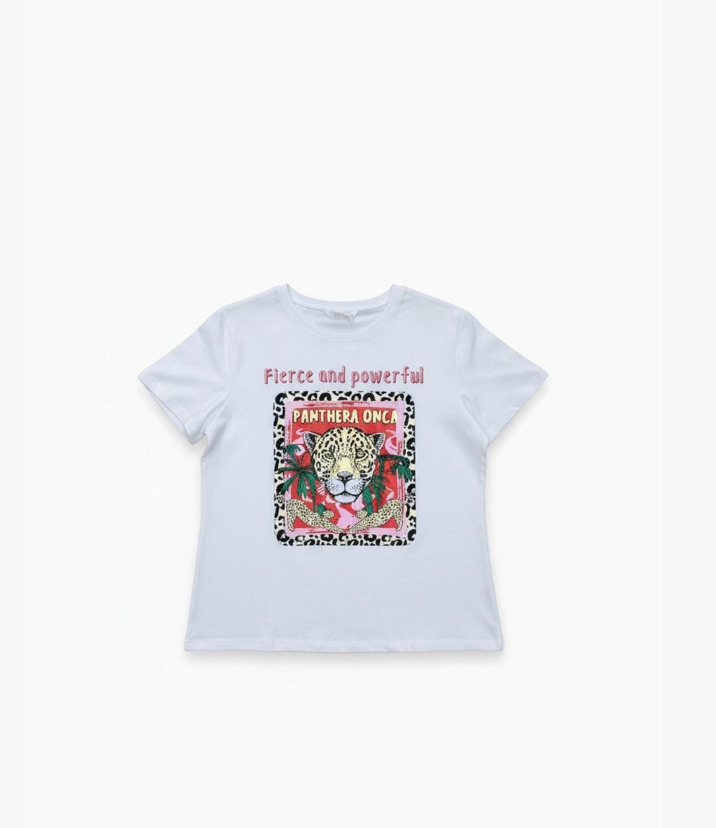 T-shirt Fierce and Powerful léopard ATTRAIT PARIS