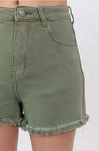 Short en jean effiloché taille haute stretch NINA CARTER