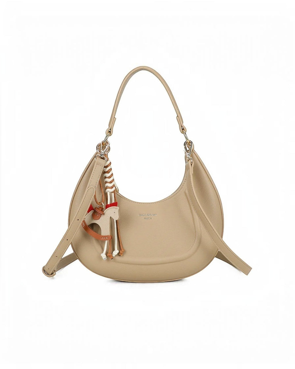 Sac bandoulière en cuir texturé avec breloque cheval
