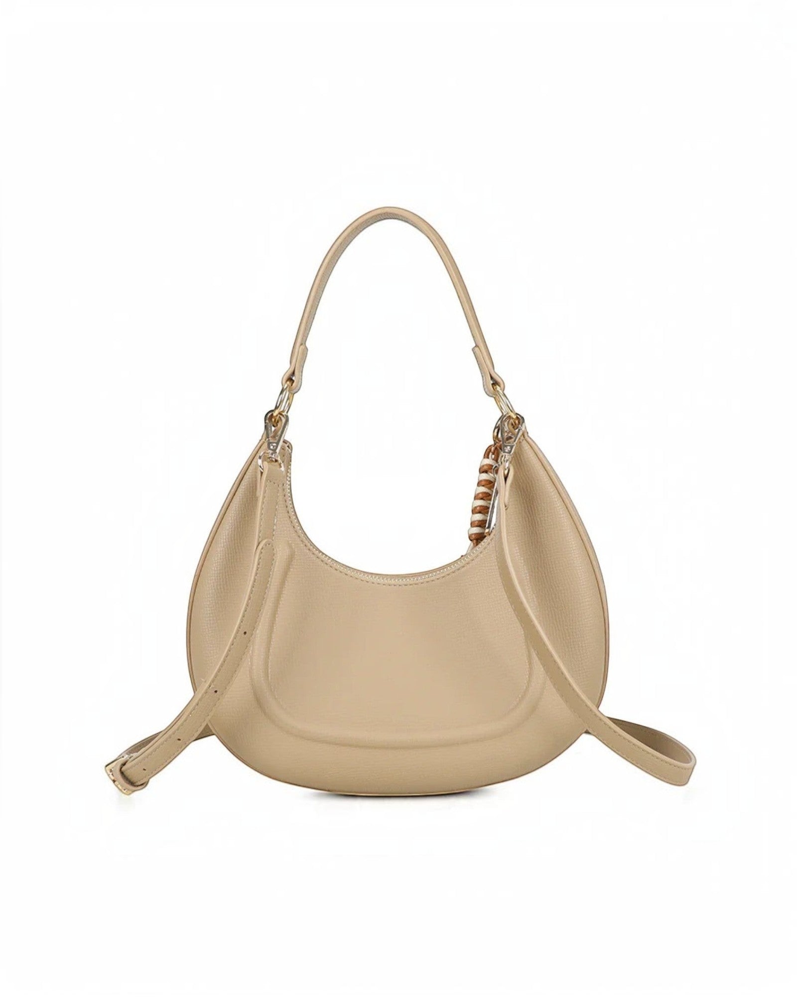 Sac bandoulière en cuir texturé avec breloque cheval
