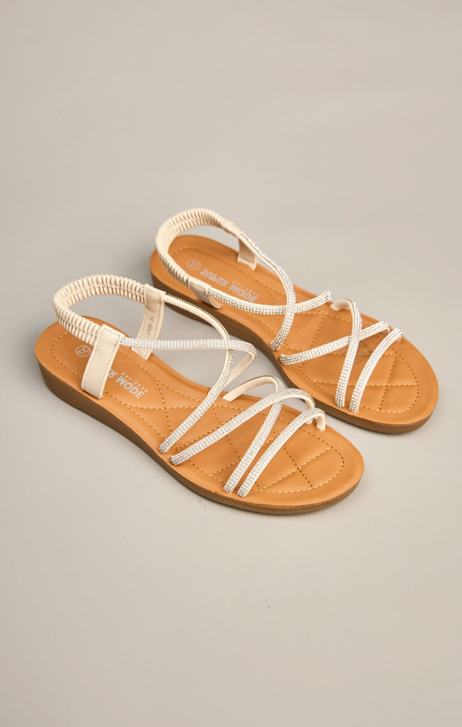 Sandales lanière croisée strass BELLE WOMEN
