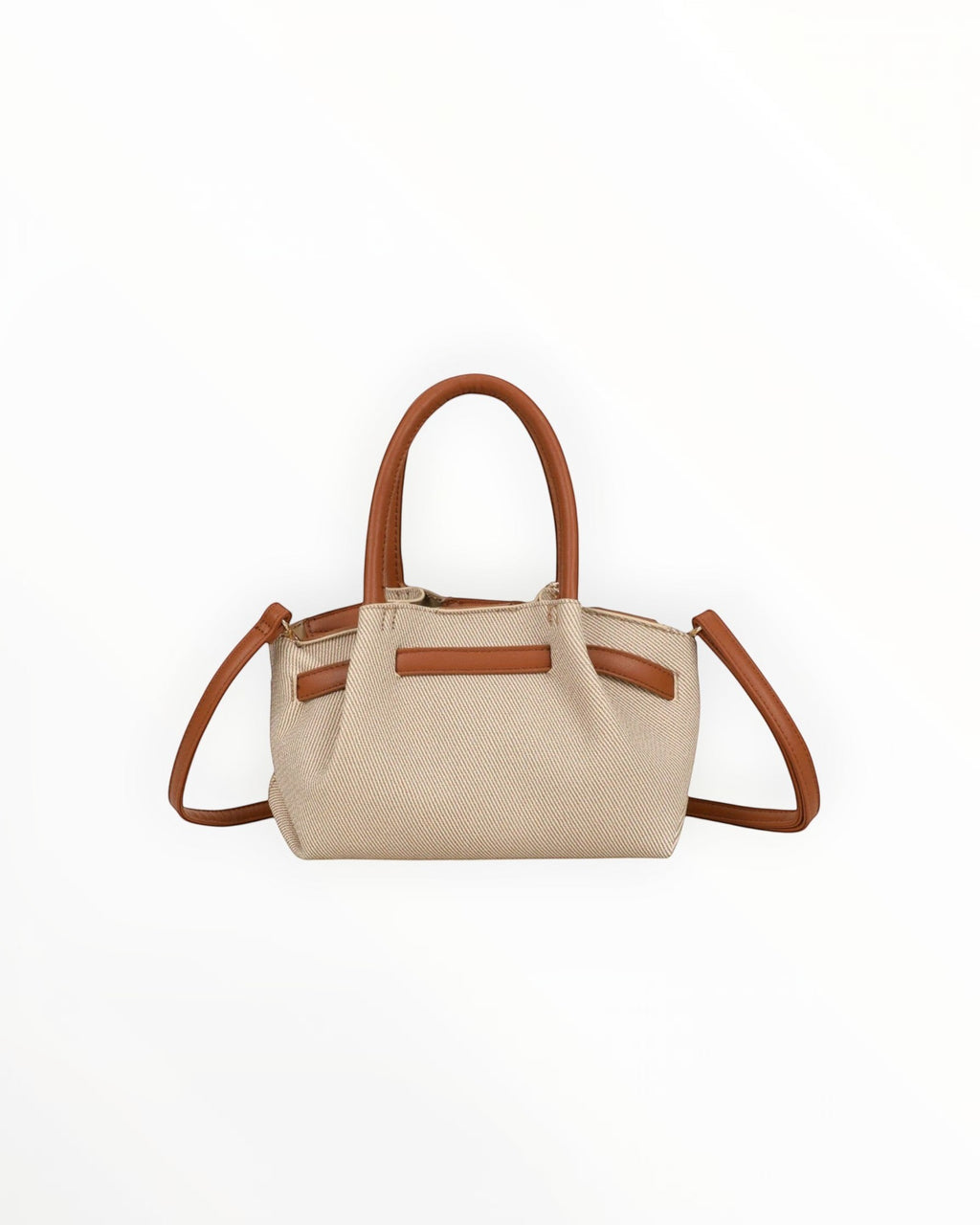 Sac fourre-tout élégant en toile et cuir pour femme