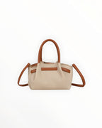 Sac fourre-tout élégant en toile et cuir pour femme