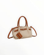 Sac fourre-tout élégant en toile et cuir pour femme
