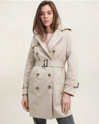 Trench coat mi-long double boutonnage avec ceinture - Manteaux - ATTRAIT PARIS