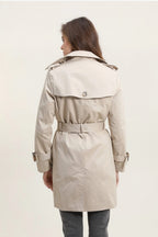 Trench coat mi-long double boutonnage avec ceinture
