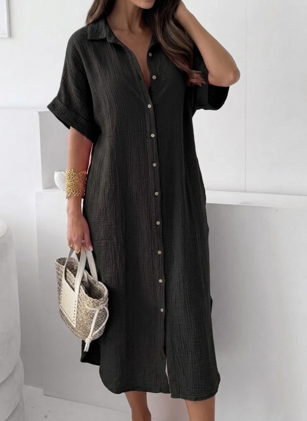 Robe longue en gaze de coton ESTEE BROWN