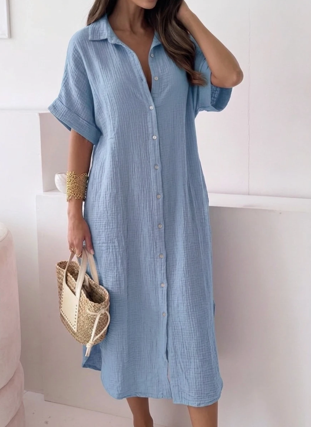 Robe longue en gaze de coton ESTEE BROWN