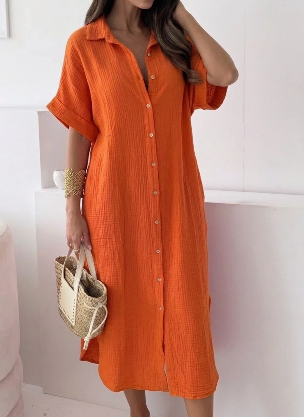 Robe longue en gaze de coton ESTEE BROWN