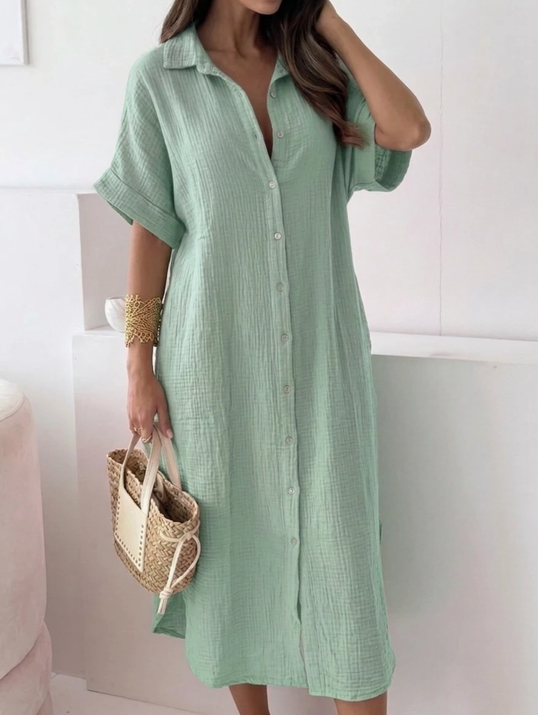 Robe longue en gaze de coton ESTEE BROWN