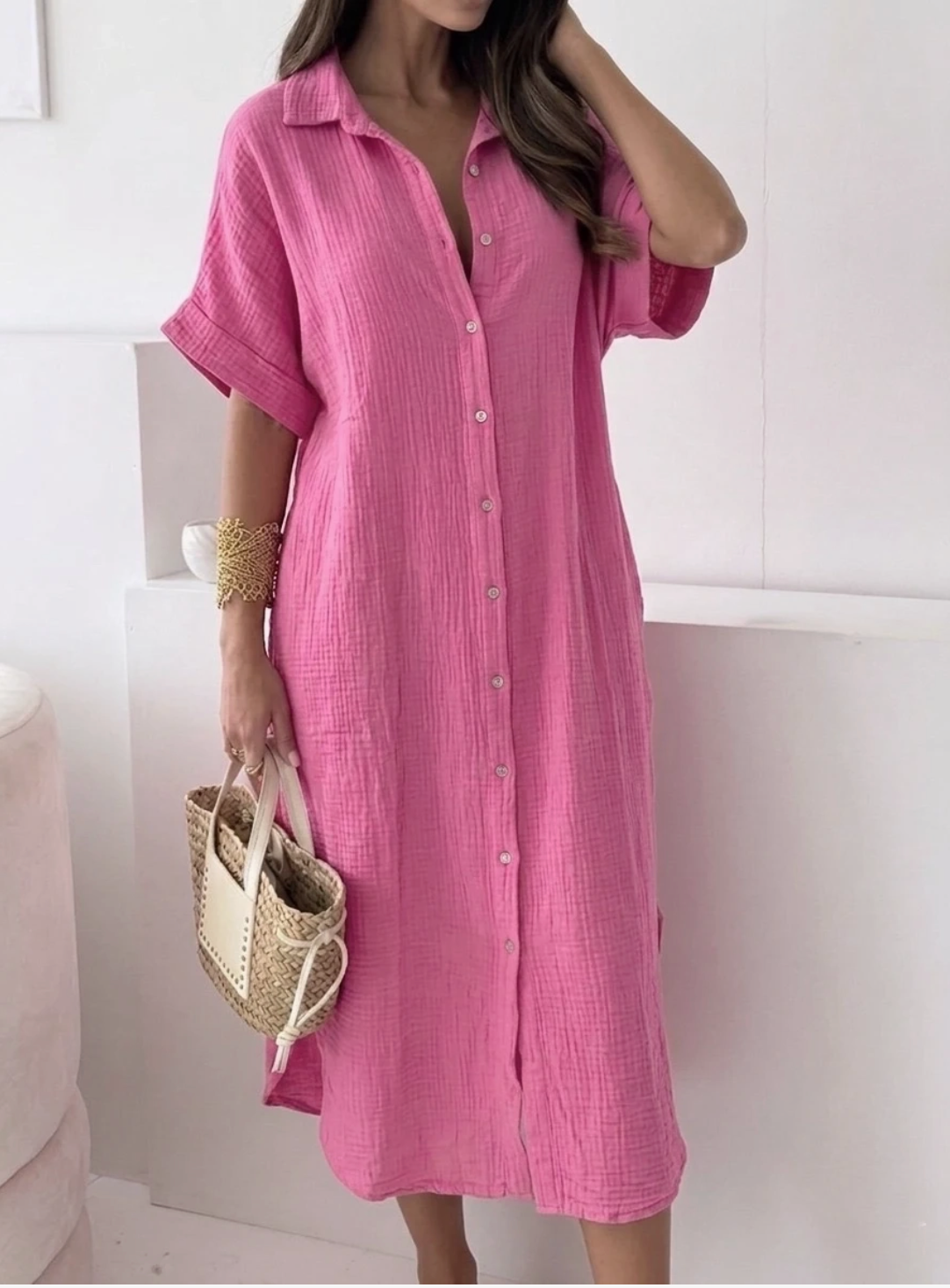 Robe longue en gaze de coton ESTEE BROWN