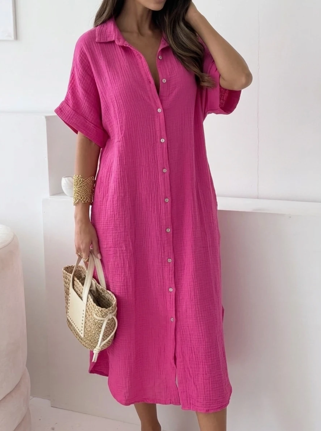 Robe longue en gaze de coton ESTEE BROWN