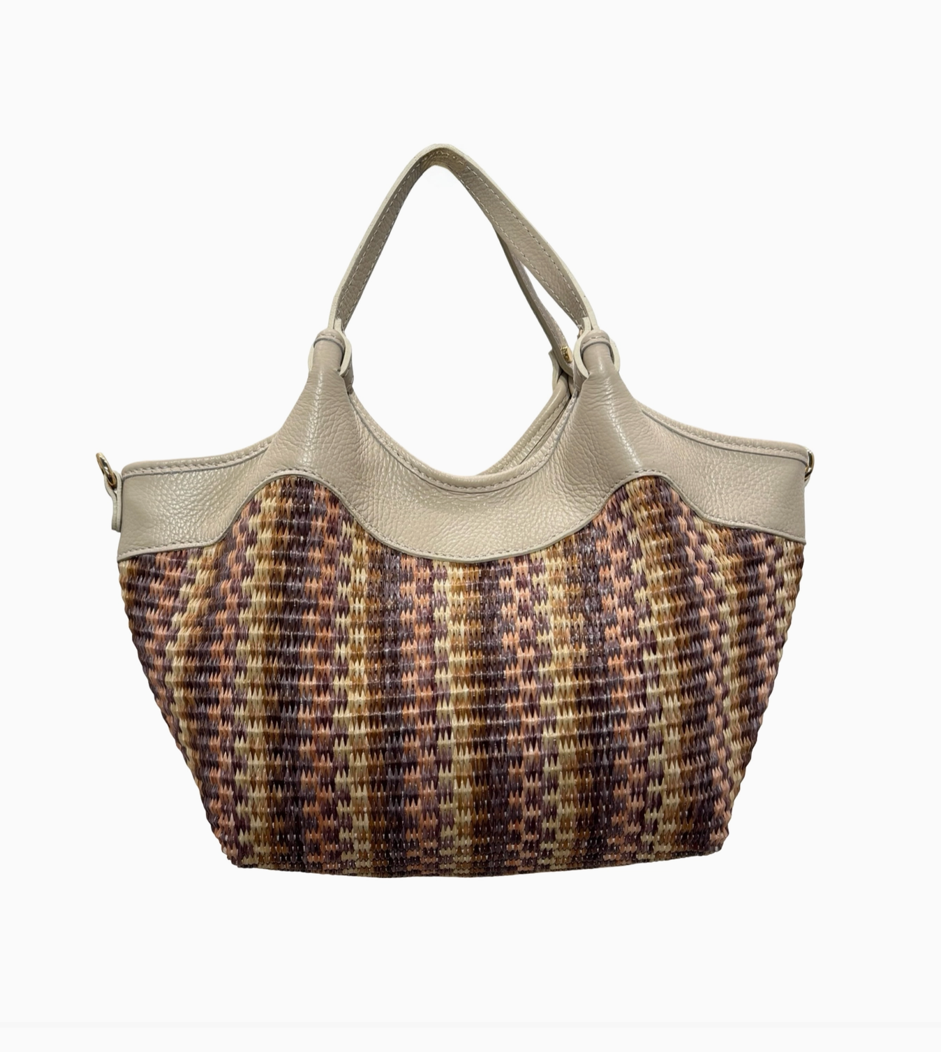 Sac Raphia Cuir Olga Médium Multicolore LOUISA LEE