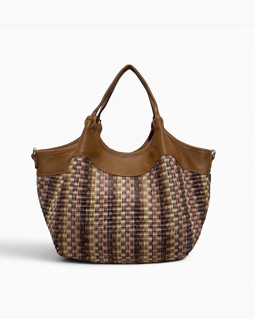 Sac Raphia Cuir Olga Médium Multicolore LOUISA LEE - Sacs - LOUISA LEE