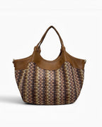 Sac Raphia Cuir Olga Médium Multicolore LOUISA LEE - Sacs - LOUISA LEE