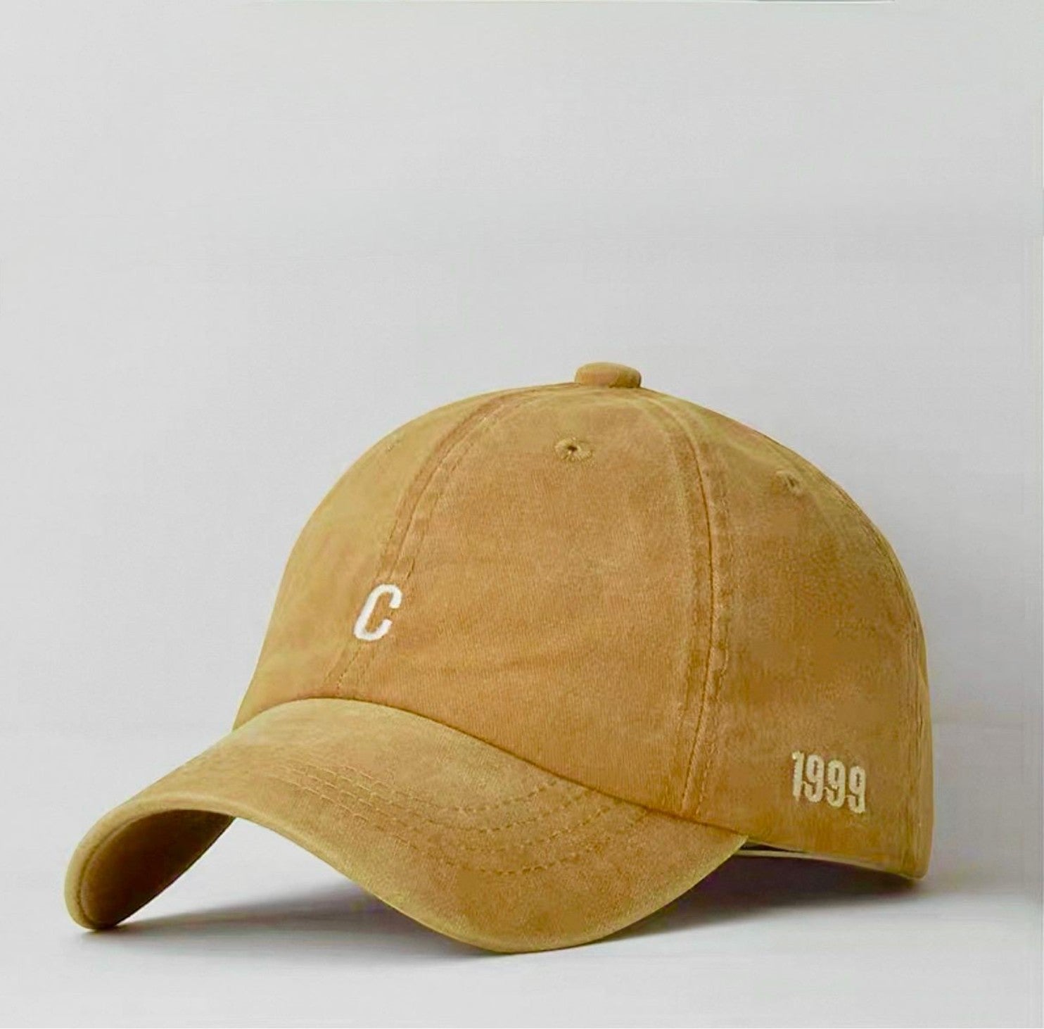 Casquette effet jeans délavé écriture "c"
