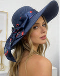 Chapeau avec ruban motif cerise