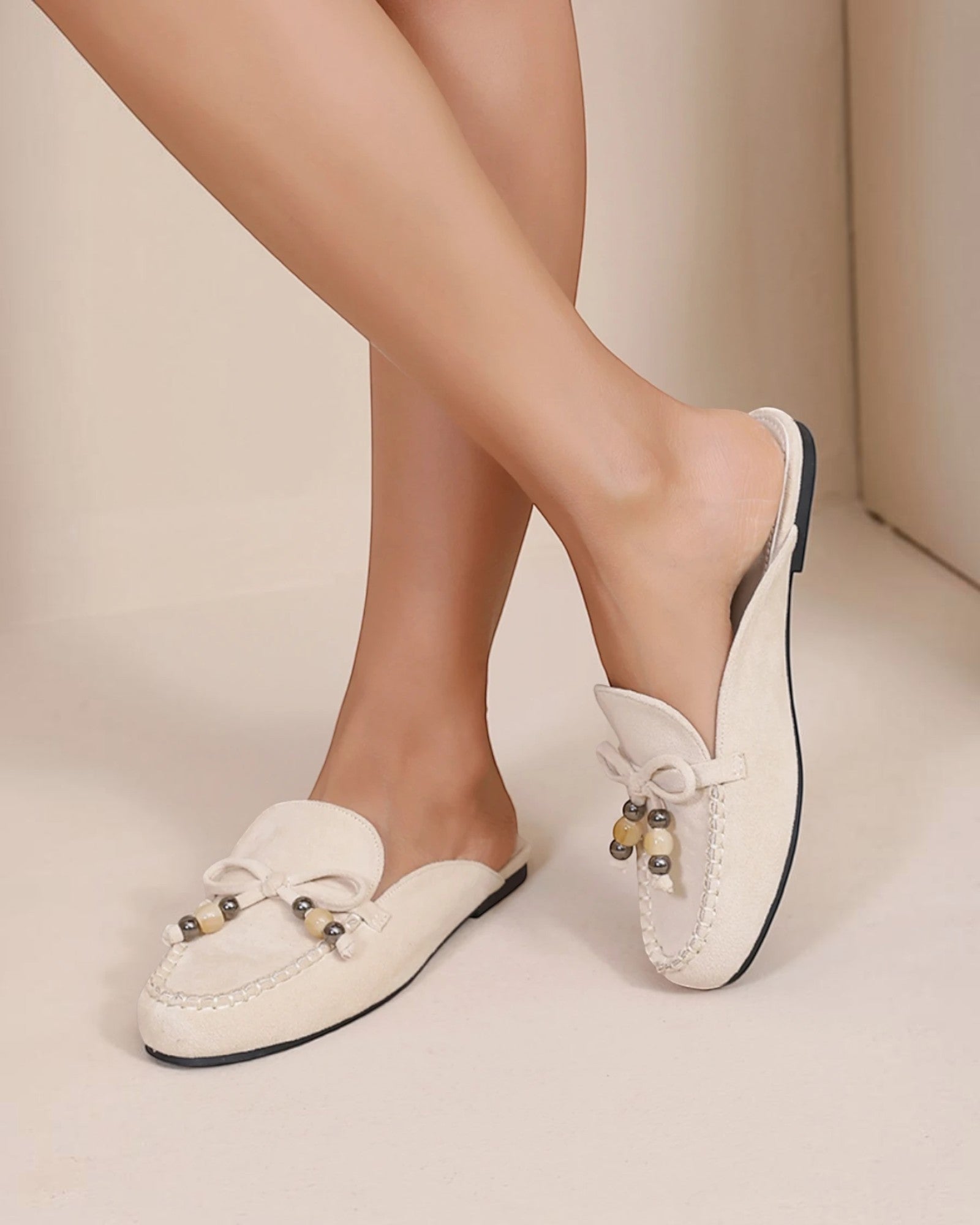 Mules Mocassins à Nœud Papillon et Perles JOIA PARIS