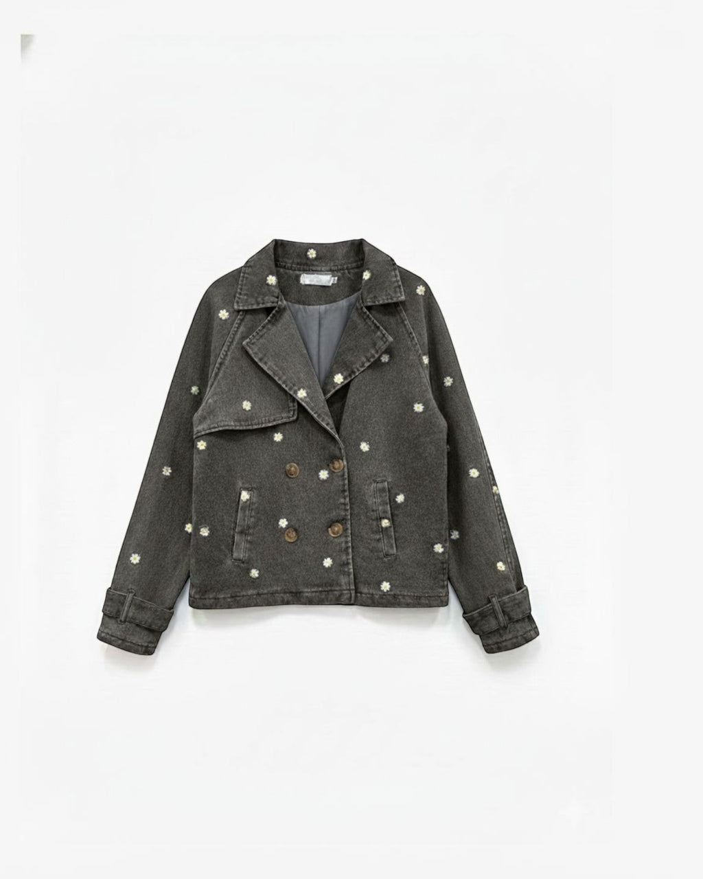 Veste en denim - Broderies fleurs - Vestes - ATTRAIT PARIS