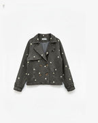 Veste en denim - Broderies fleurs - Vestes - ATTRAIT PARIS