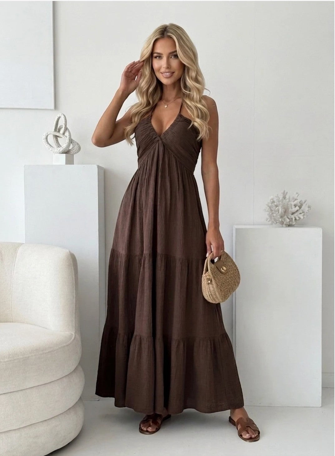 Robe longue en gaze de coton ESTEE BROWN