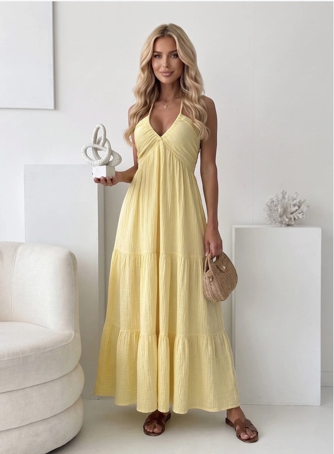 Robe longue en gaze de coton ESTEE BROWN