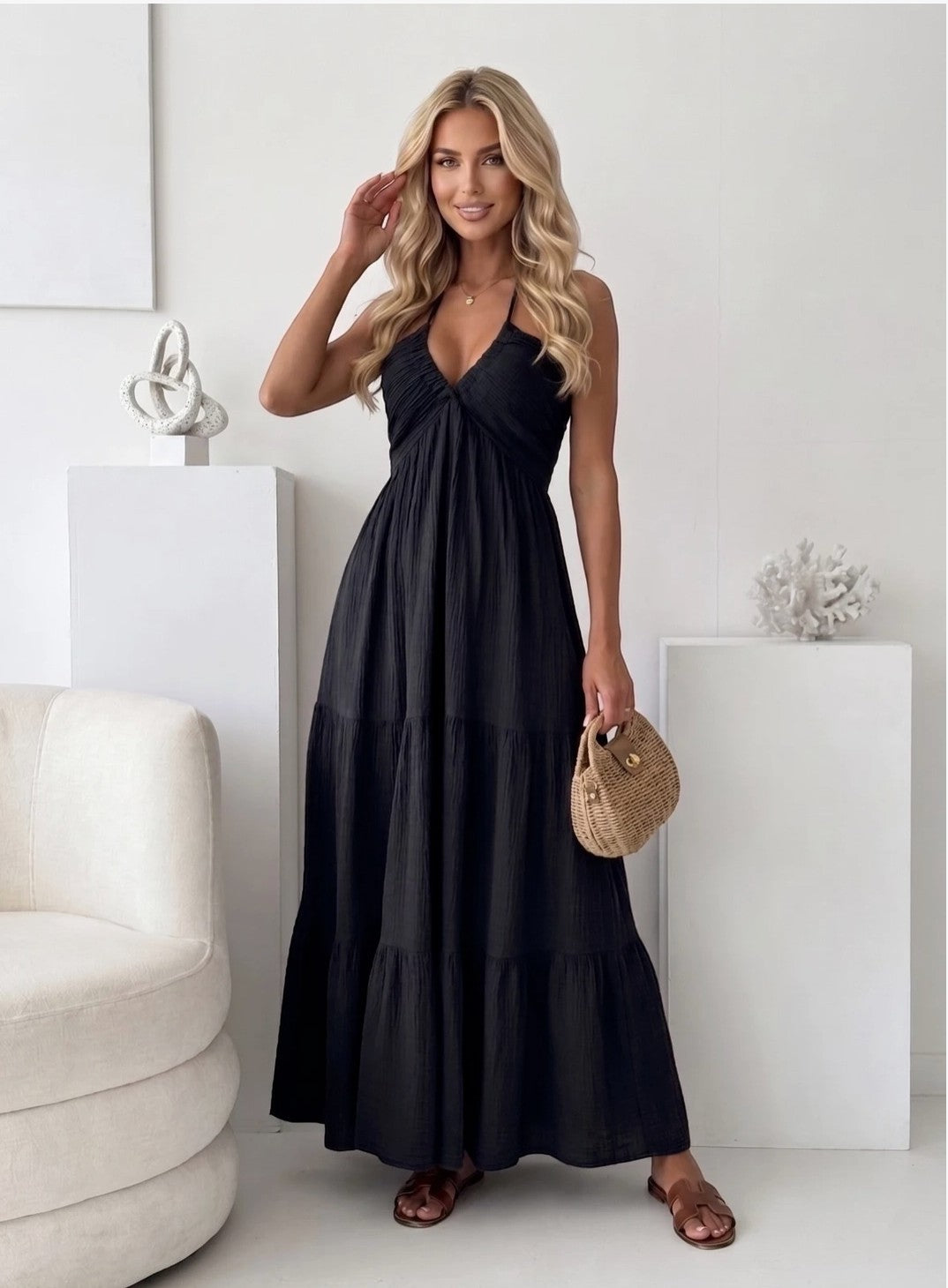 Robe longue en gaze de coton ESTEE BROWN