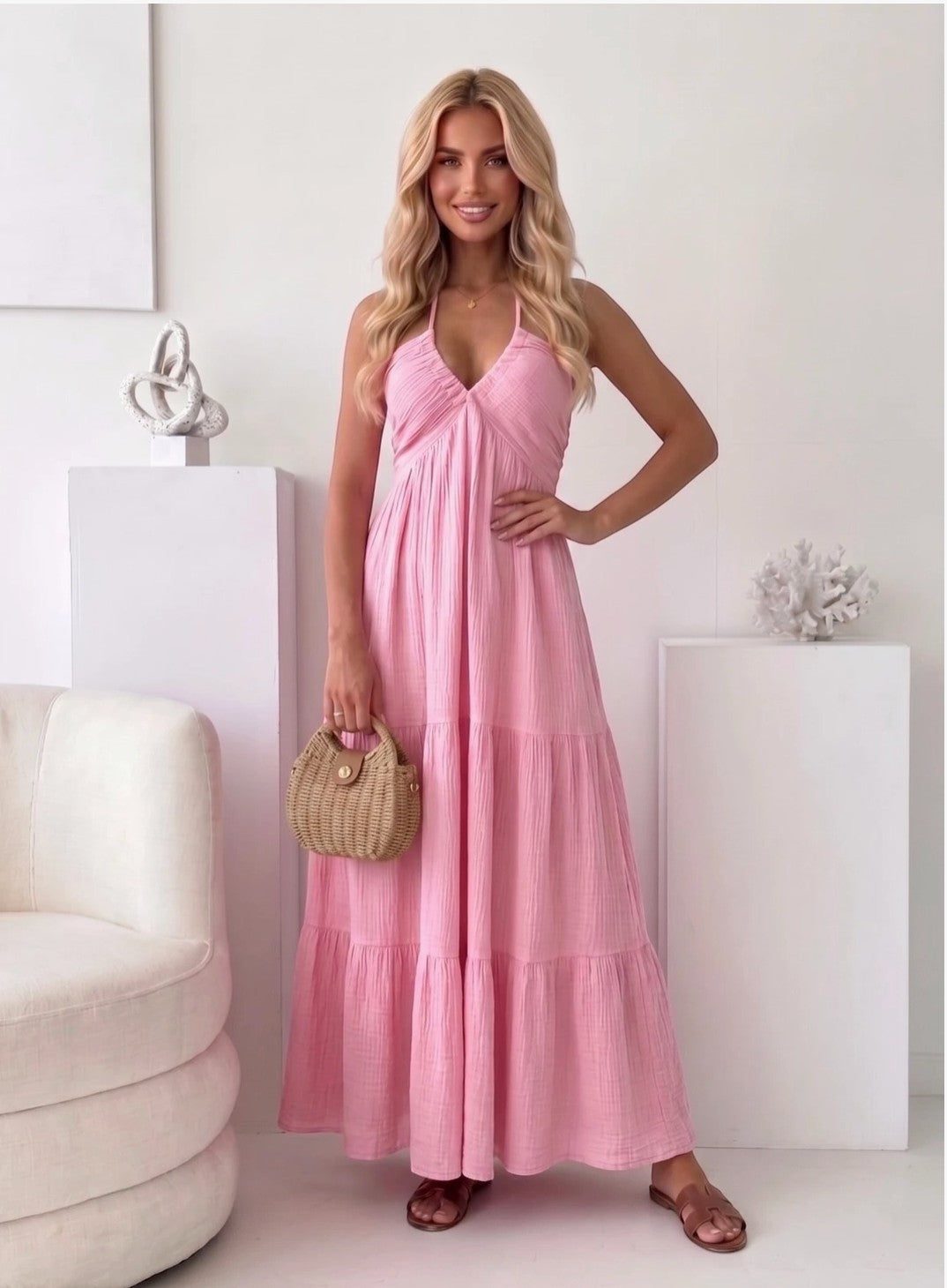 Robe longue en gaze de coton ESTEE BROWN