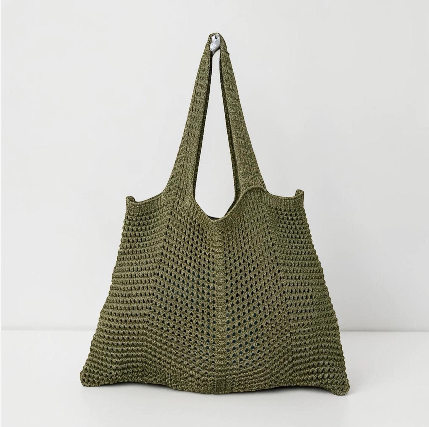 Sac de plage en crochet à motifs ajourés - Coton