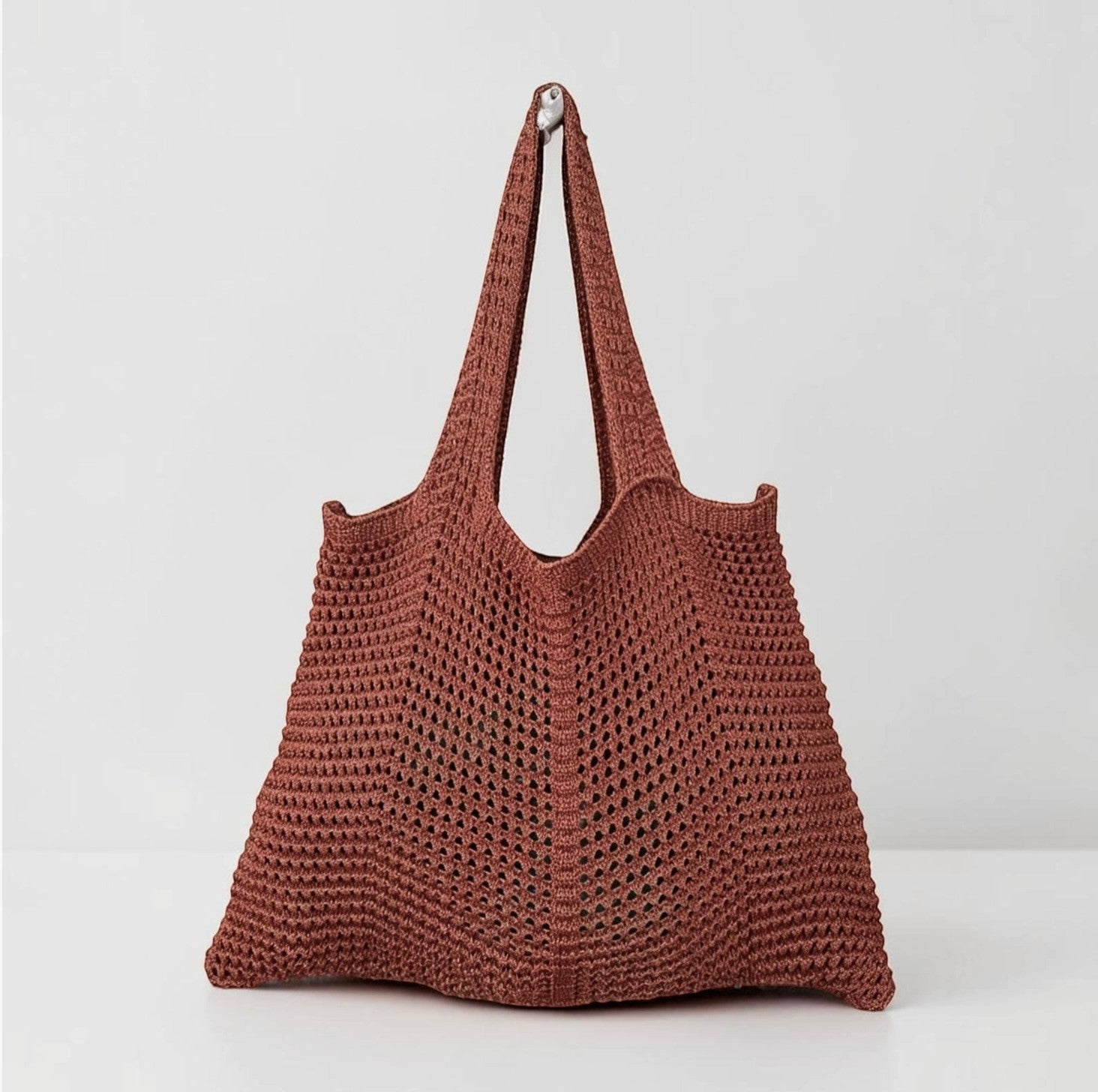 Sac de plage en crochet à motifs ajourés - Coton
