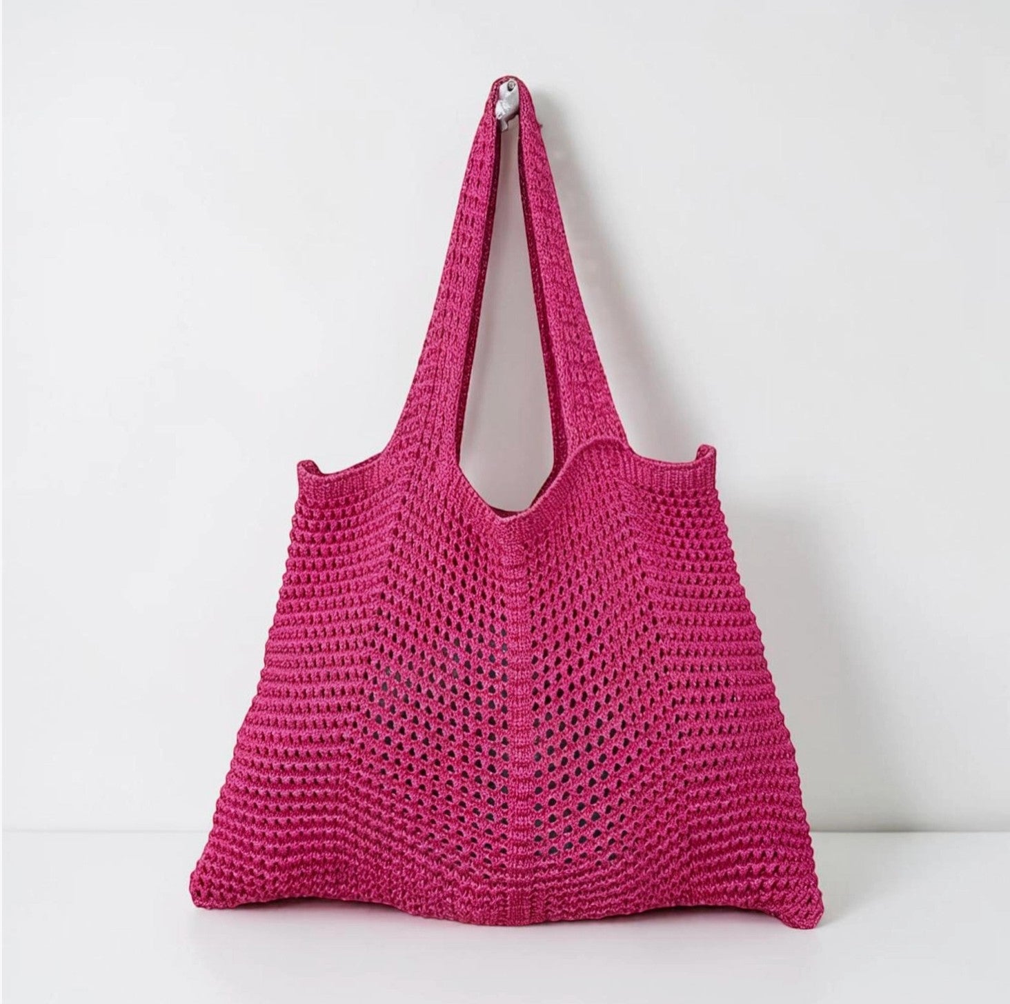 Sac de plage en crochet à motifs ajourés - Coton