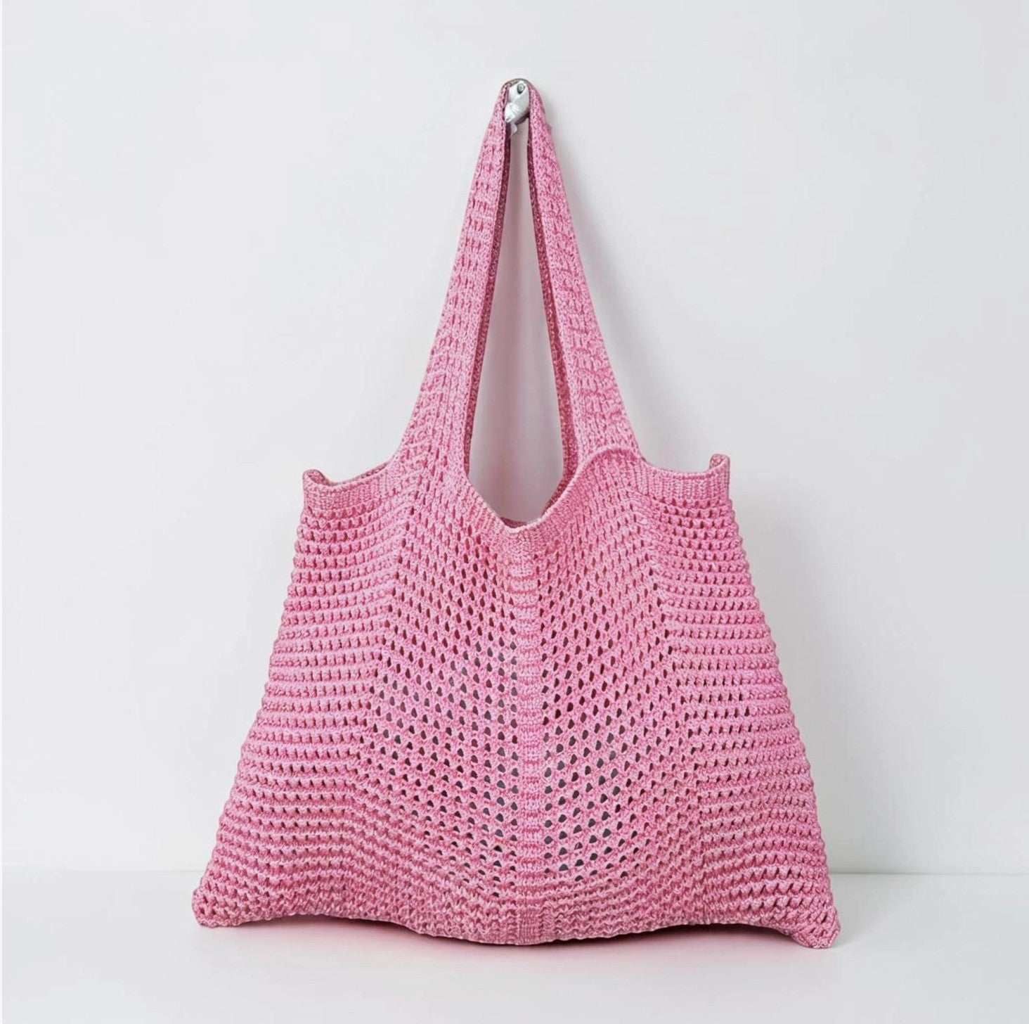 Sac de plage en crochet à motifs ajourés - Coton