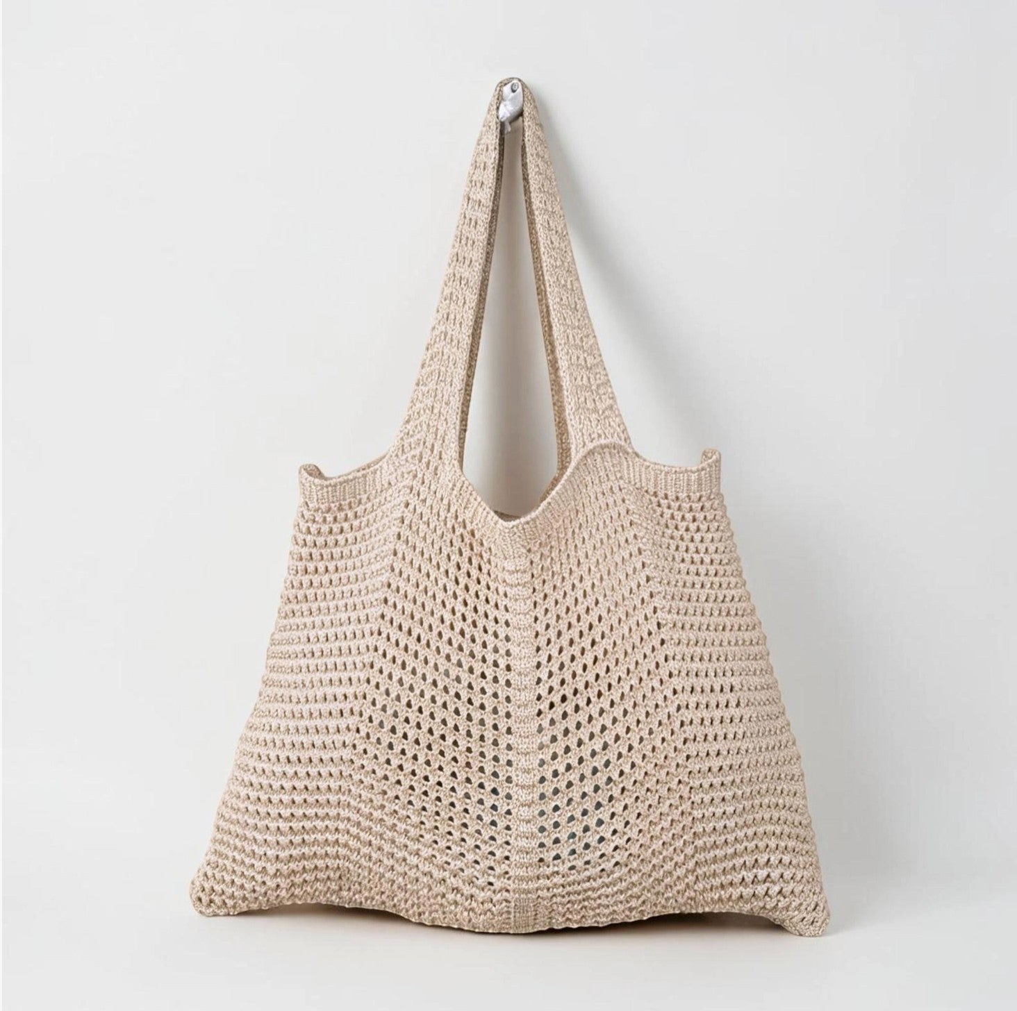 Sac de plage en crochet à motifs ajourés - Coton