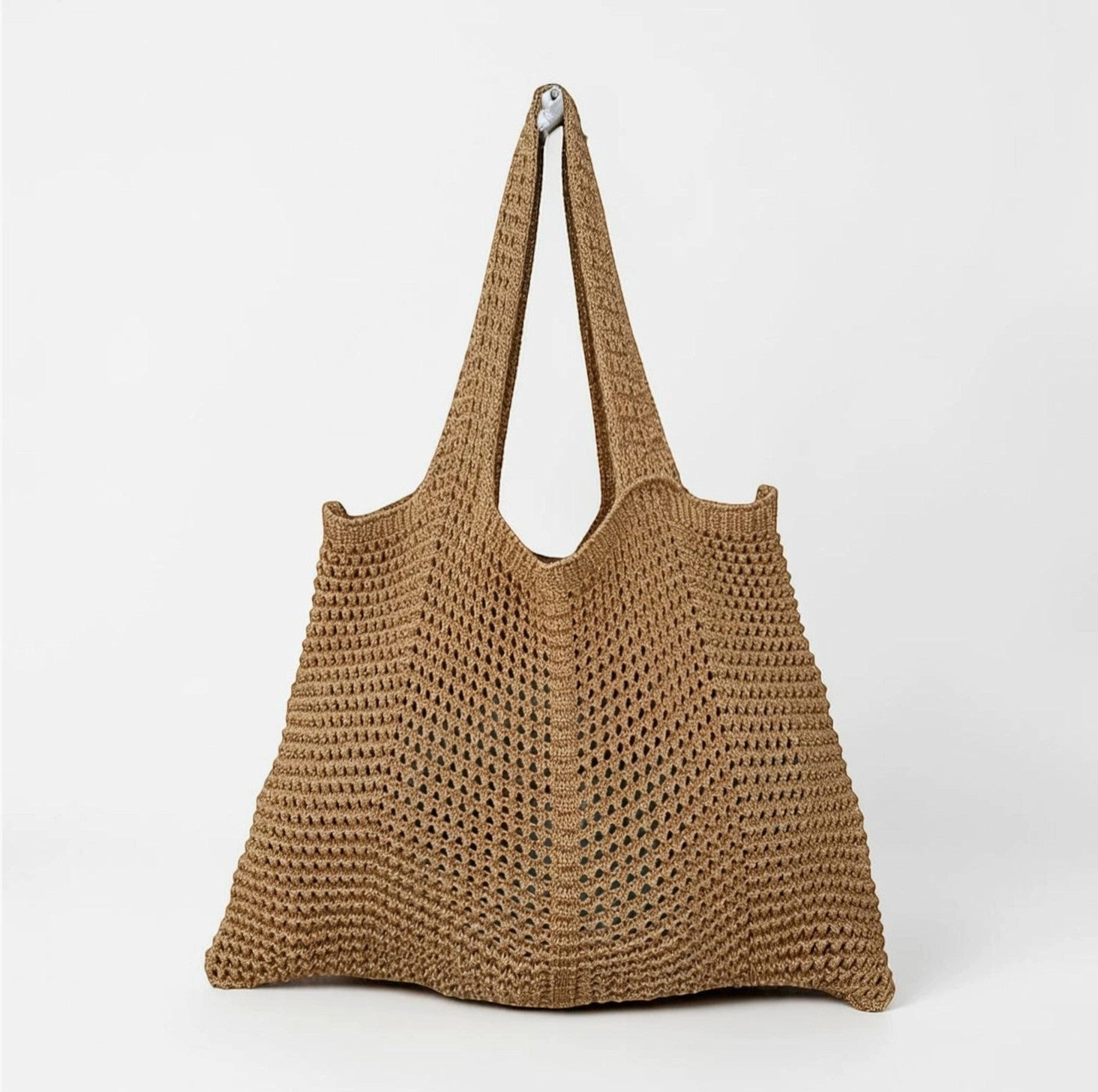 Sac de plage en crochet à motifs ajourés - Coton