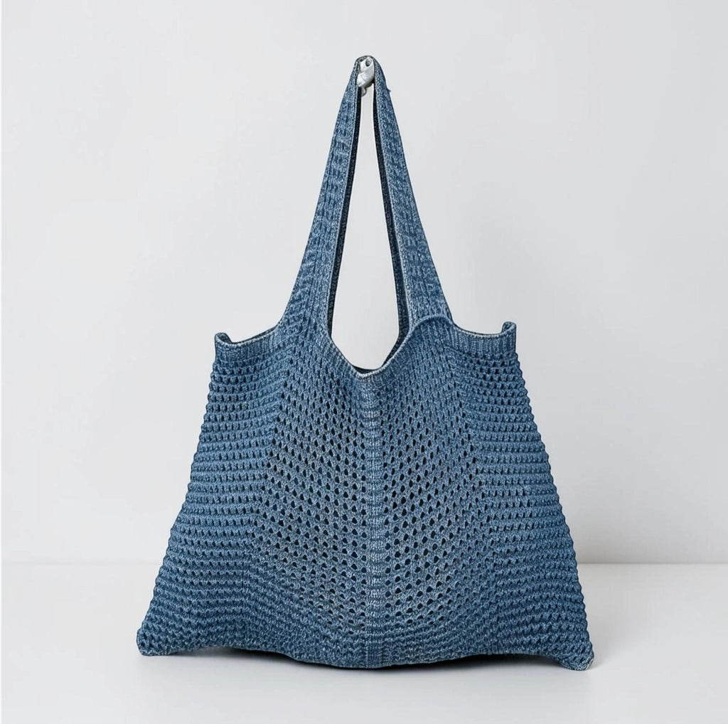Sac de plage en crochet à motifs ajourés - Coton