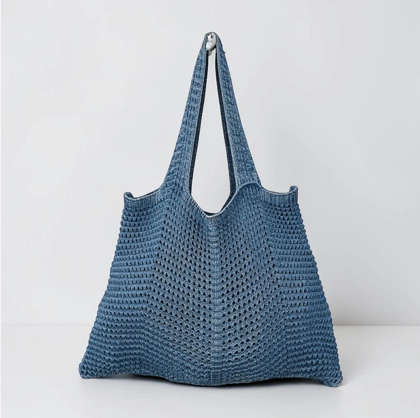 Sac de plage en crochet à motifs ajourés - Coton