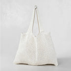 Sac de plage en crochet à motifs ajourés - Coton