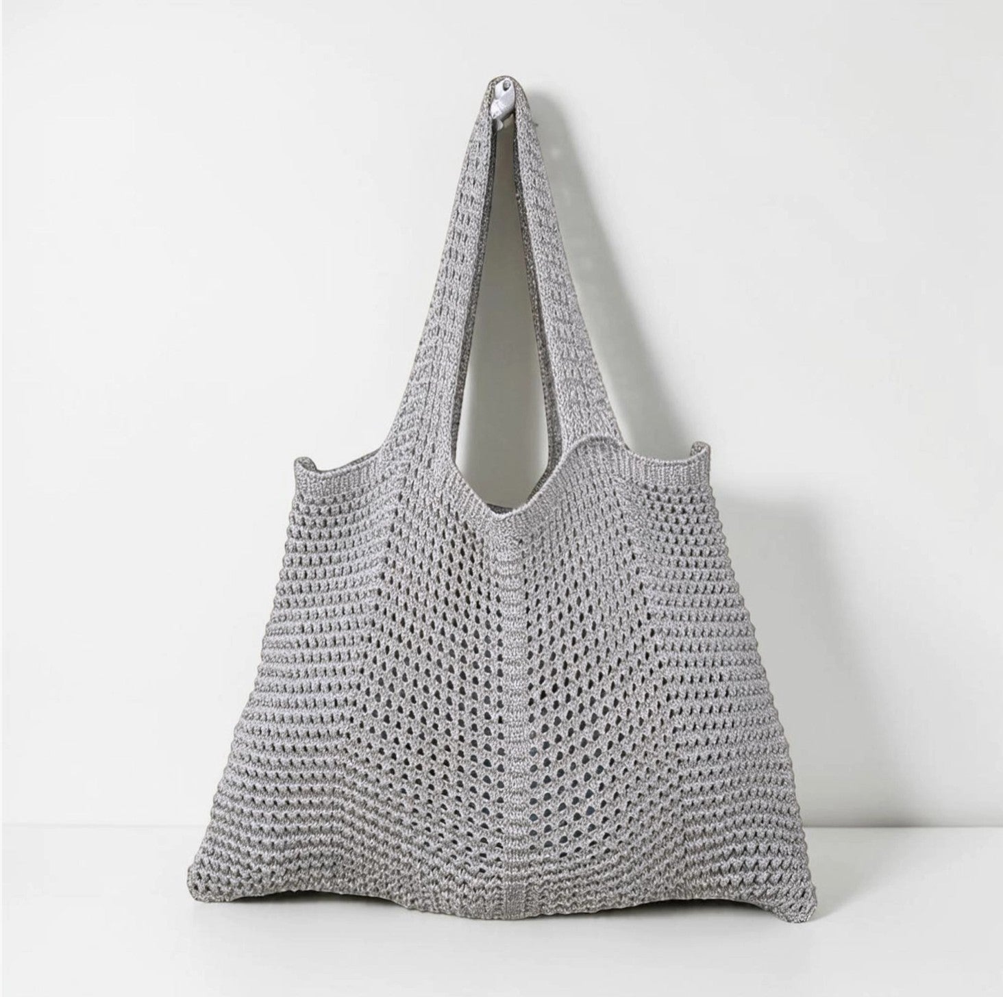 Sac de plage en crochet à motifs ajourés - Coton