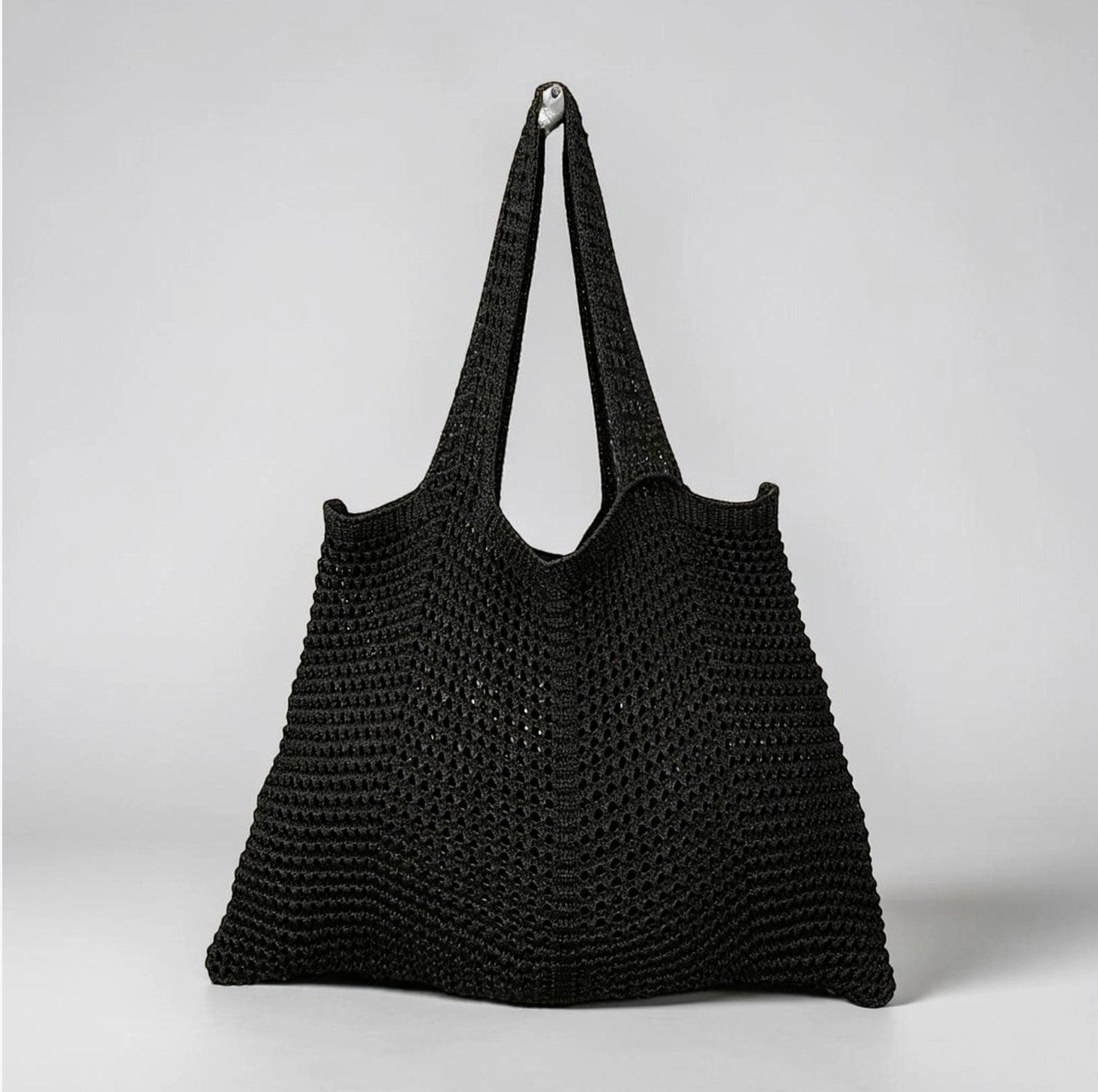 Sac de plage en crochet à motifs ajourés - Coton