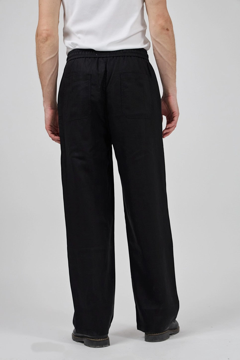 Pantalon homme en lin à taille élastique avec cordon de serrage