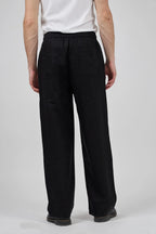 Pantalon homme en lin à taille élastique avec cordon de serrage